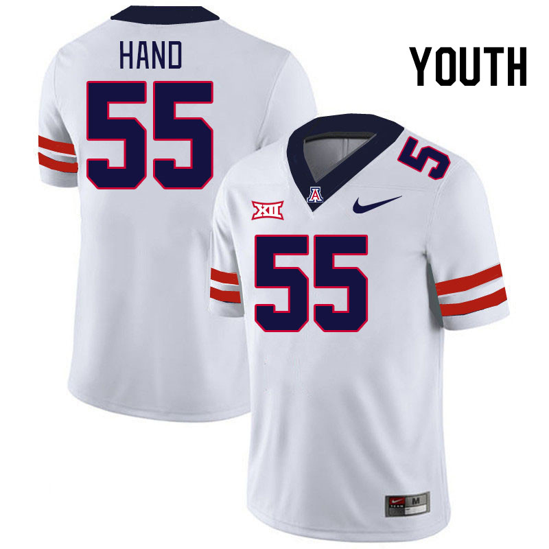 Youth #55 JT Hand Arizona Wildcats Big 12 Conference College Football Jerseys Stitched-White